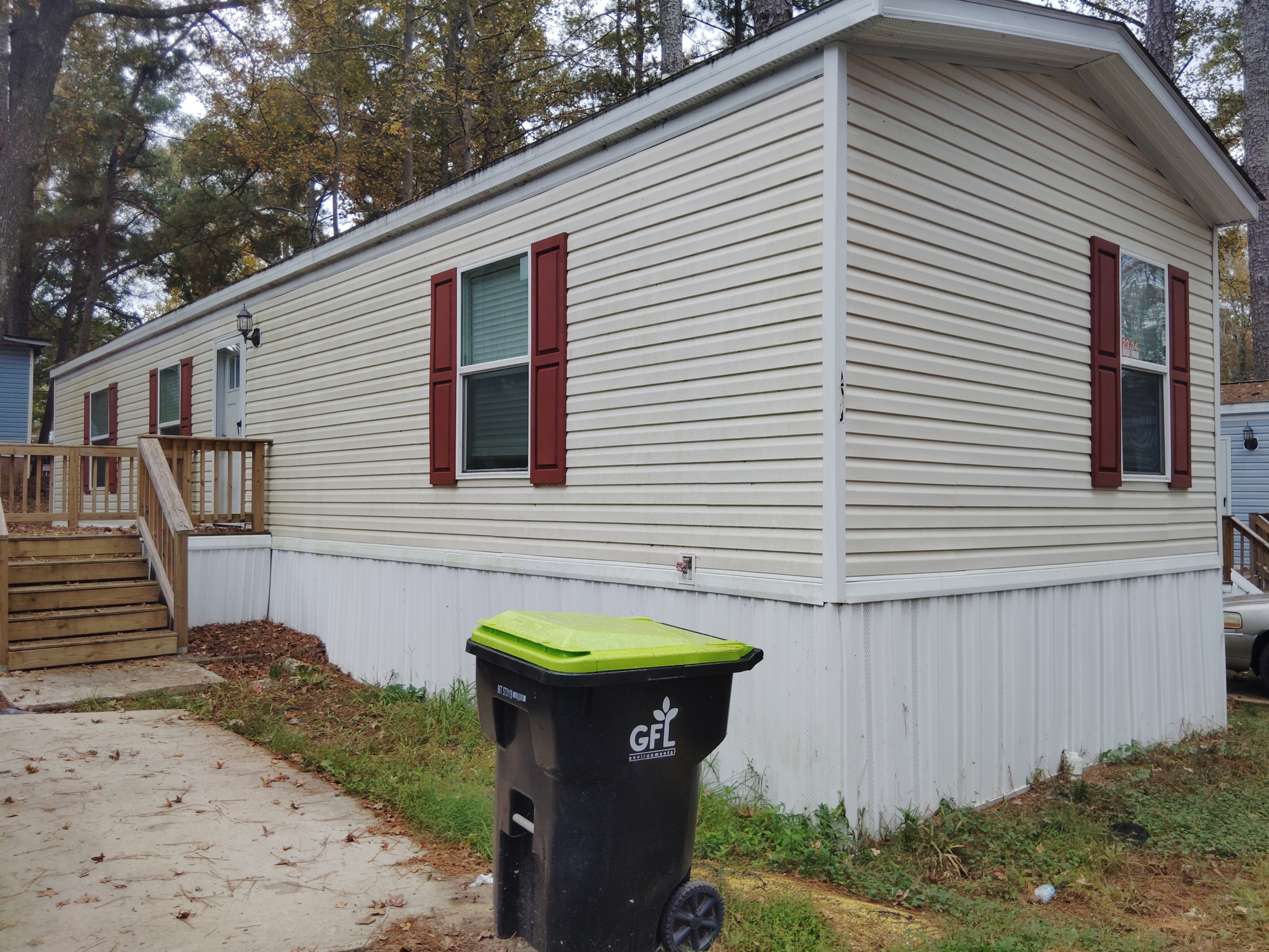 front left side of home